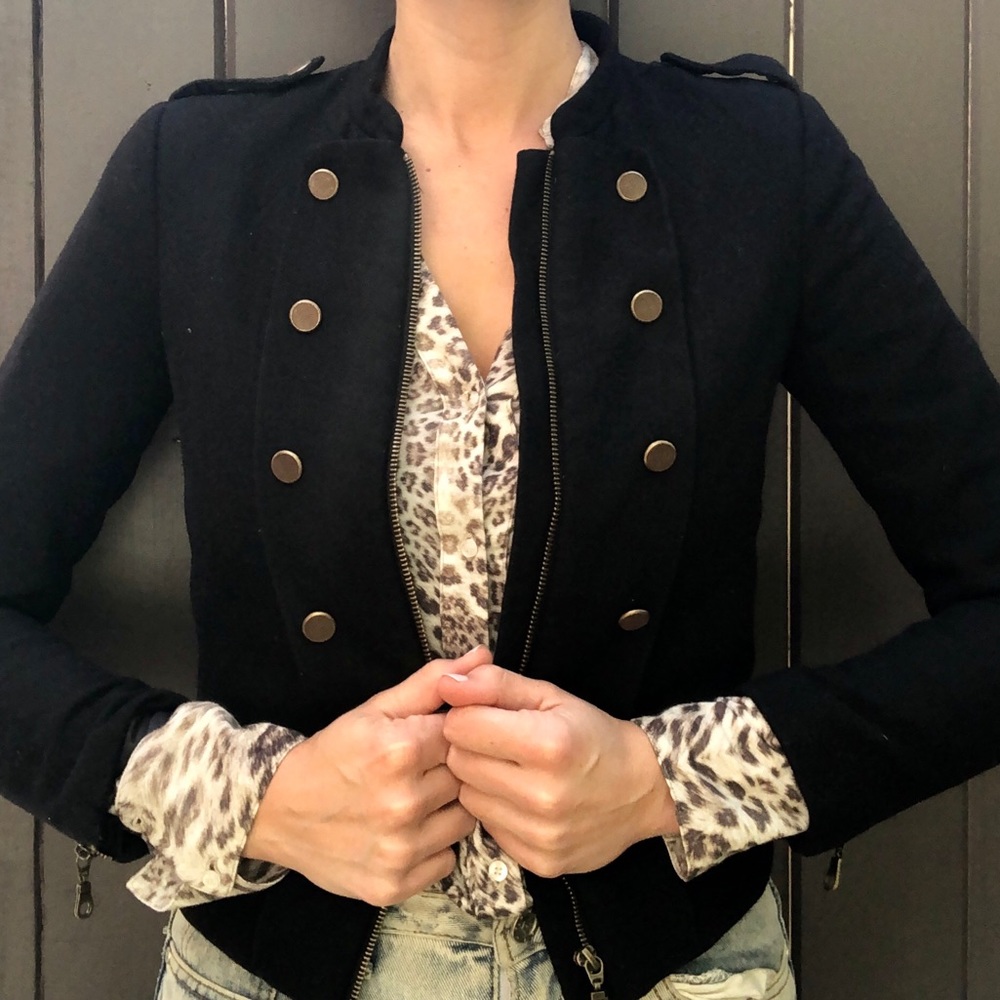 H&M black military jacket